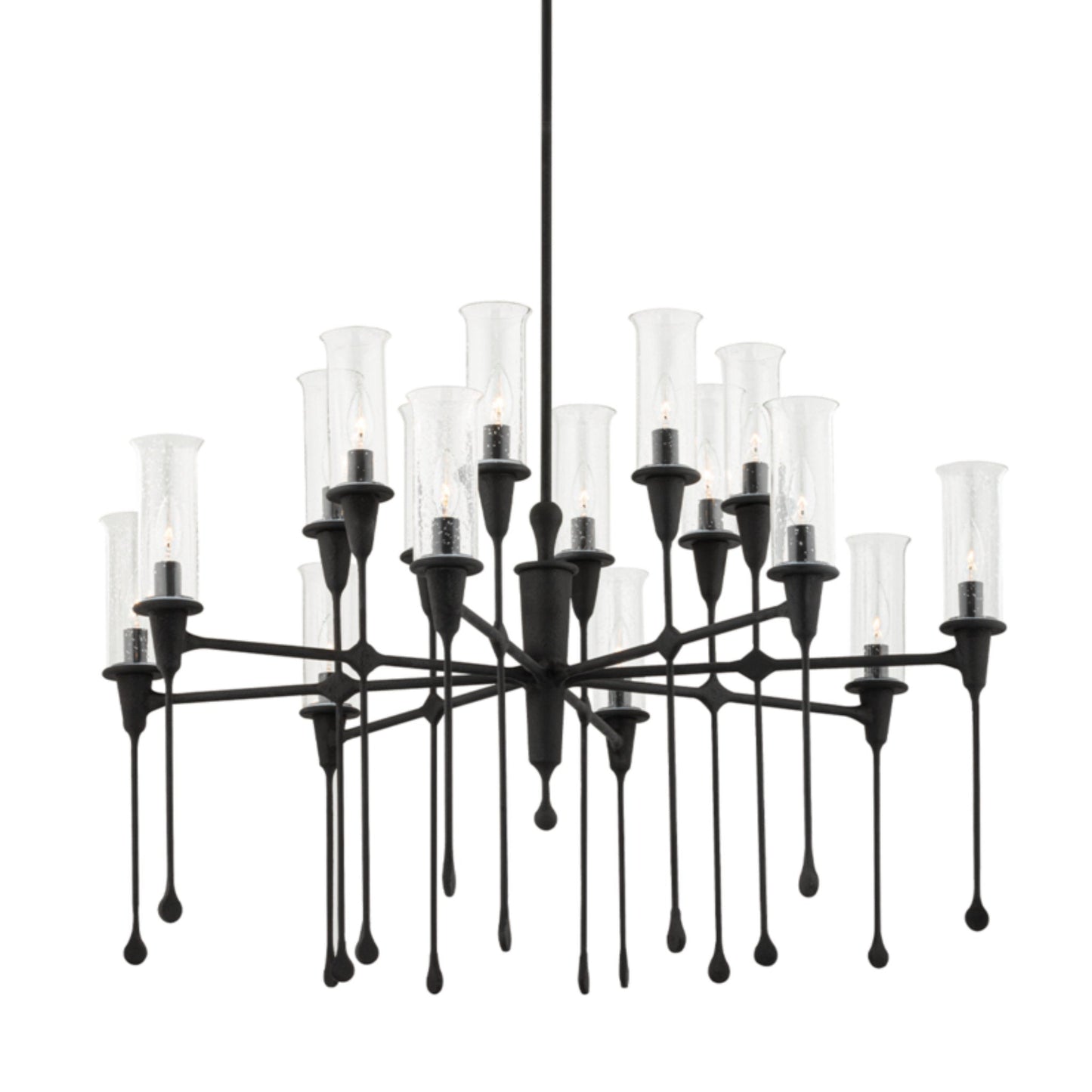 Chisel 16-Light Chandelier in Black Iron 41.25L x 41.25W x 28H