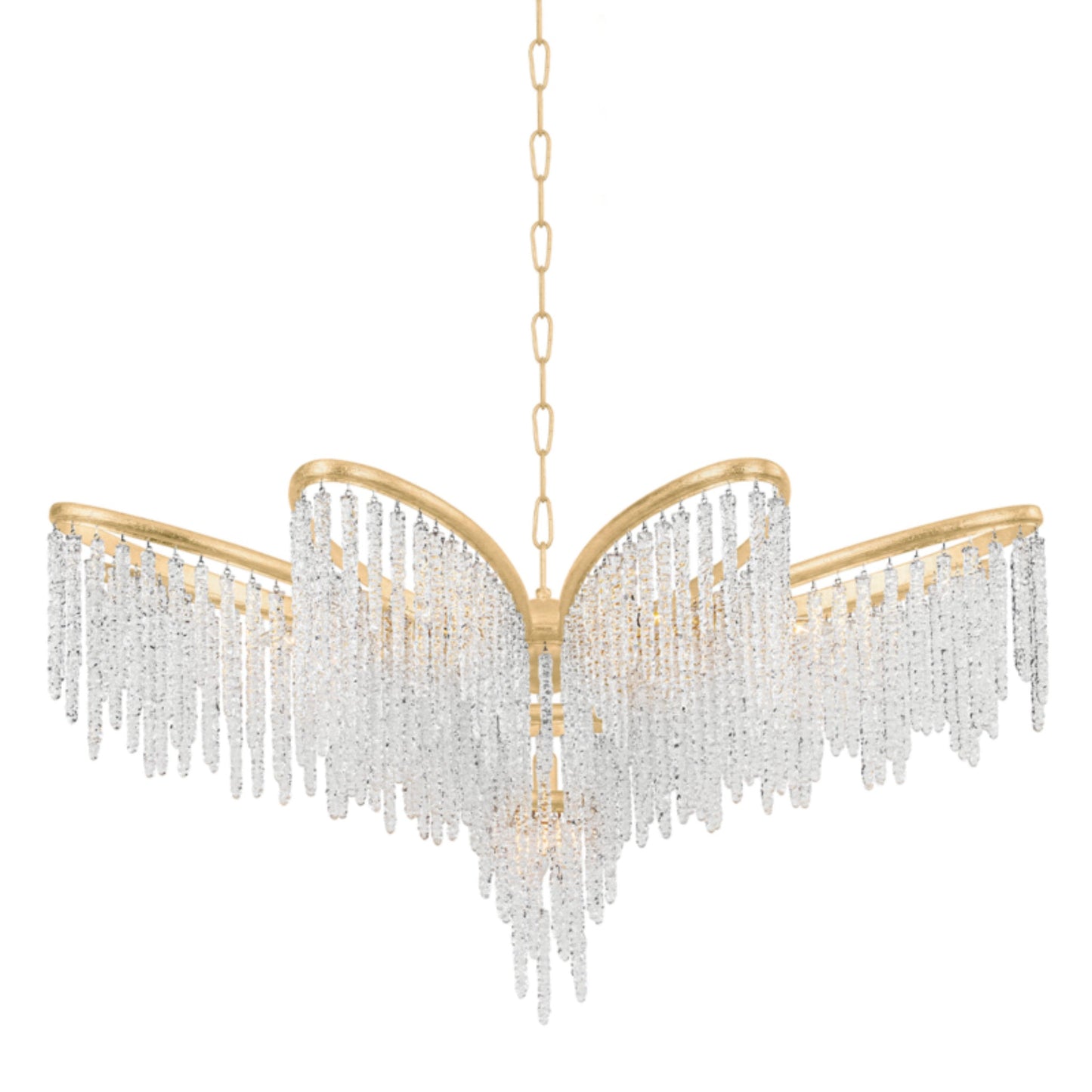 Pandora 9-Light Chandelier in Gold Leaf 48L x 48W x 26.5H