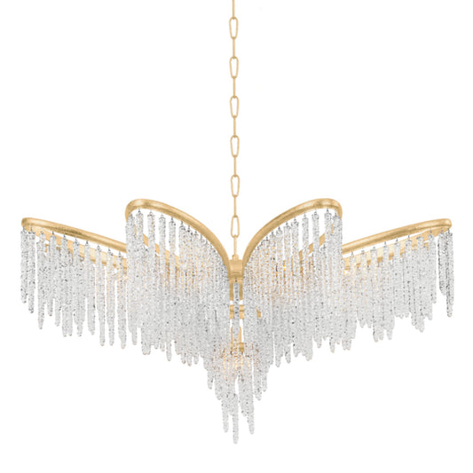 Pandora 9-Light Chandelier in Gold Leaf 48L x 48W x 26.5H