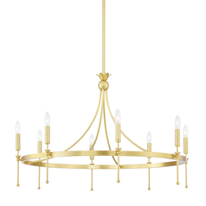 Gates 8-Light Chandelier in Aged Brass 38.5L x 38.5W x 25H