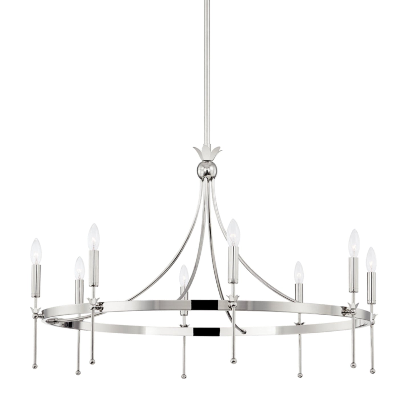Gates 8-Light Chandelier in Polished Nickel 38.5L x 38.5W x 25H