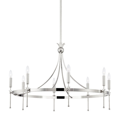 Gates 8-Light Chandelier in Polished Nickel 38.5L x 38.5W x 25H