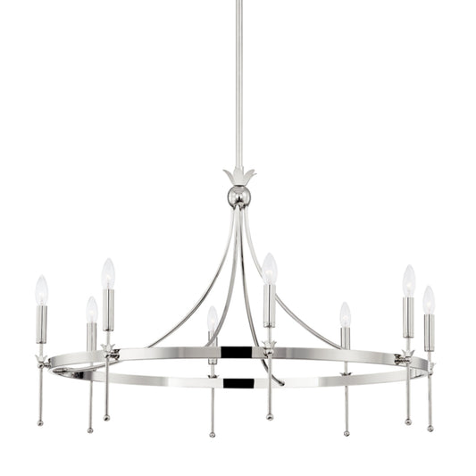Gates 8-Light Chandelier in Polished Nickel 38.5L x 38.5W x 25H