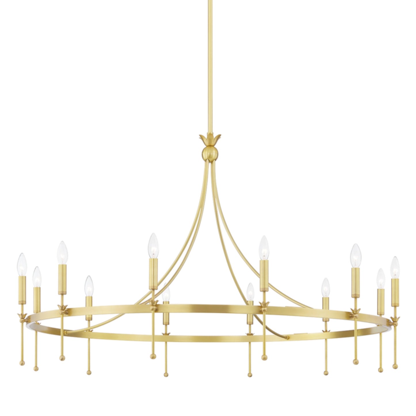 Gates 12-Light Chandelier in Aged Brass 50.5L x 50.5W x 31.75H