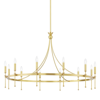 Gates 12-Light Chandelier in Aged Brass 50.5L x 50.5W x 31.75H