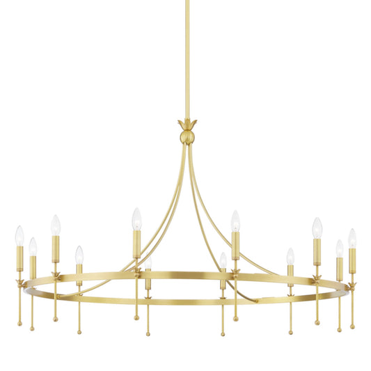 Gates 12-Light Chandelier in Aged Brass 50.5L x 50.5W x 31.75H