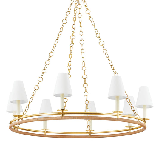 Swanton 8-Light Chandelier in Aged Brass 43L x 43W x 11.5H