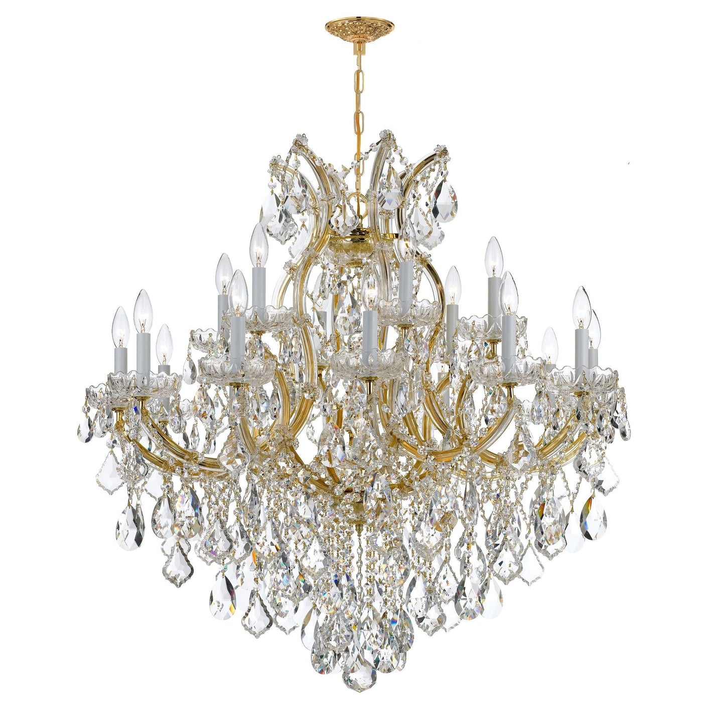 Maria Theresa 38'' Hand Cut Crystal Gold Chandelier Gold 38"W x 37"H x 38"D