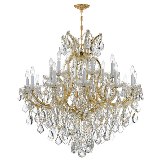 Maria Theresa 38'' Hand Cut Crystal Gold Chandelier Gold 38"W x 37"H x 38"D