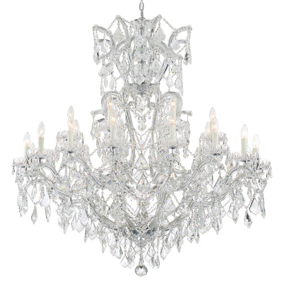 Maria Theresa 46'' Hand Cut Crystal Polished Chrome Chandelier Silver 46"W x 52"H x 46"D