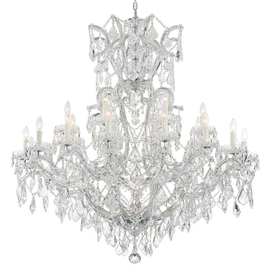 Maria Theresa 46'' Hand Cut Crystal Polished Chrome Chandelier Silver 46"W x 52"H x 46"D