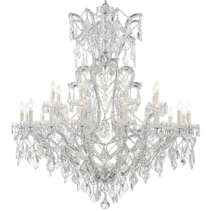Maria Theresa 46'' Hand Cut Crystal Polished Chrome Chandelier Silver 46"W x 52"H x 46"D