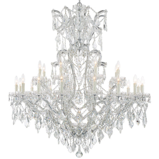 Maria Theresa 46'' Hand Cut Crystal Polished Chrome Chandelier Silver 46"W x 52"H x 46"D