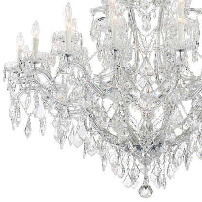 Maria Theresa 46'' Hand Cut Crystal Polished Chrome Chandelier Silver 46"W x 52"H x 46"D