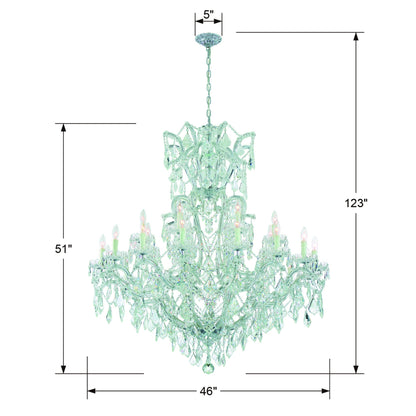 Maria Theresa 46'' Hand Cut Crystal Polished Chrome Chandelier Silver 46"W x 52"H x 46"D