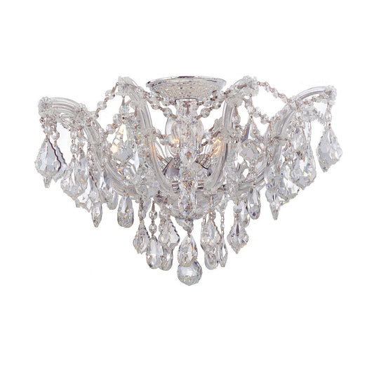 Maria Theresa 19'' Swarovski Strass Crystal Polished Chrome Semi Flush Mount Silver 19"W x 11.5"H x 19"D
