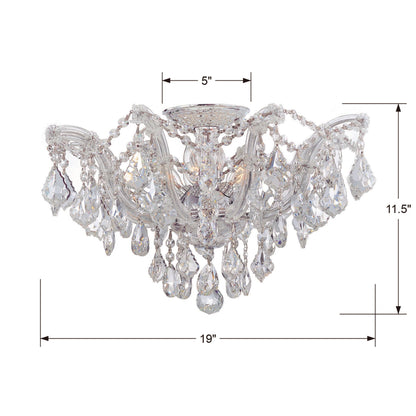 Maria Theresa 19'' Swarovski Strass Crystal Polished Chrome Semi Flush Mount Silver 19"W x 11.5"H x 19"D