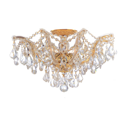 Maria Theresa 19'' Swarovski Strass Crystal Gold Semi Flush Mount Gold 19"W x 11.5"H x 19"D