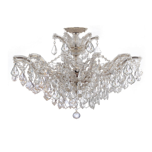 Maria Theresa 29'' Swarovski Strass Crystal Polished Chrome Semi Flush Mount Silver 29"W x 21"H x 29"D
