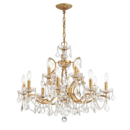 Filmore 29'' Swarovski Strass Crystal Antique Gold Chandelier Gold 29"W x 24"H x 29"D