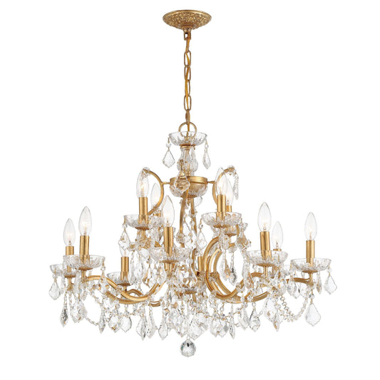 Filmore 29'' Swarovski Strass Crystal Antique Gold Chandelier Gold 29"W x 24"H x 29"D