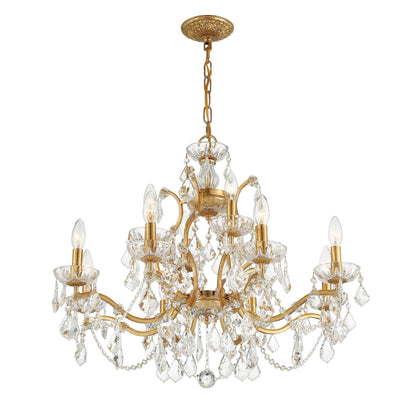 Filmore 29'' Swarovski Strass Crystal Antique Gold Chandelier Gold 29"W x 24"H x 29"D