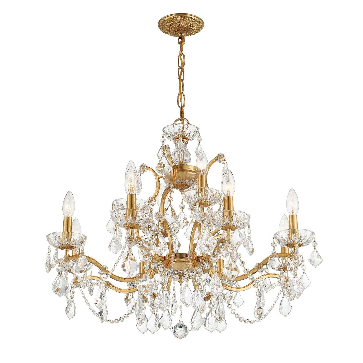 Filmore 29'' Swarovski Spectra Crystal Antique Gold Chandelier Gold 29"W x 24"H x 29"D
