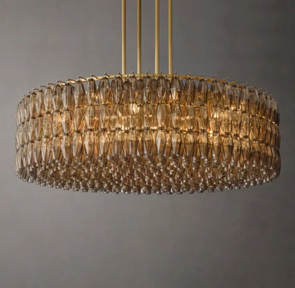 Chiara Smoke Glass Round Chandelier 62"