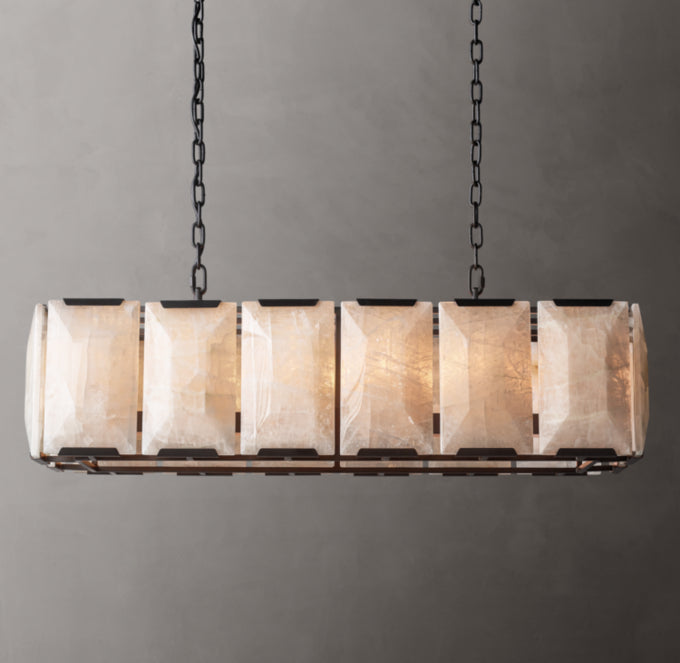 Harlowe Crystal Rectangular Chandelier 42"