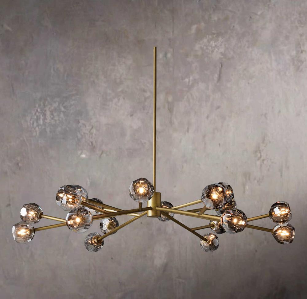 Crystal Sphere Tinted Glass Circular Chandelier 60"