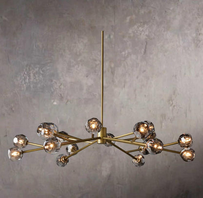 Crystal Sphere Tinted Glass Circular Chandelier 60"