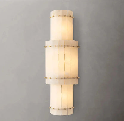 St. Marco Ivory Alabaster Grand Round Wall Sconce
