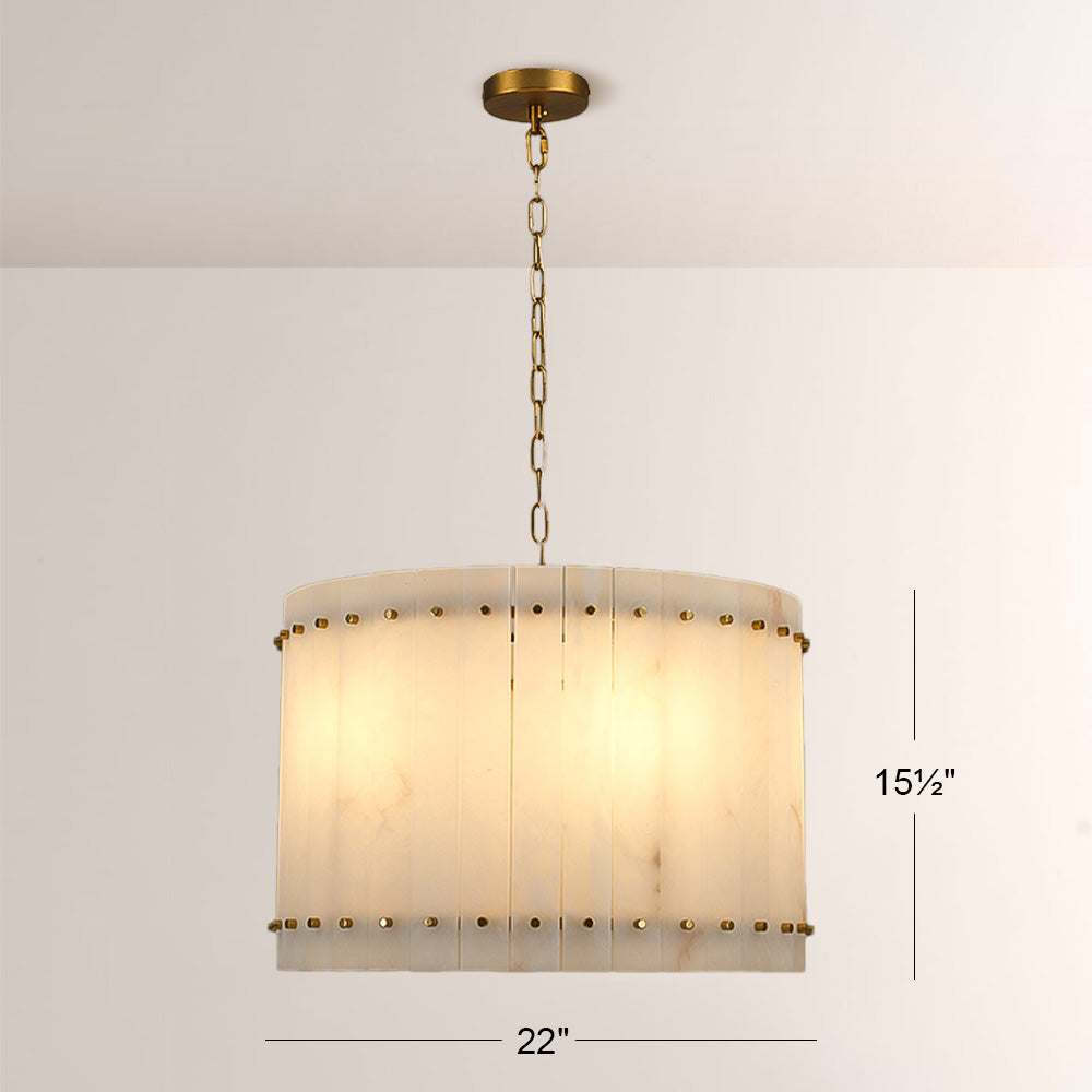 Aurelix Alabaster Round Chandelier