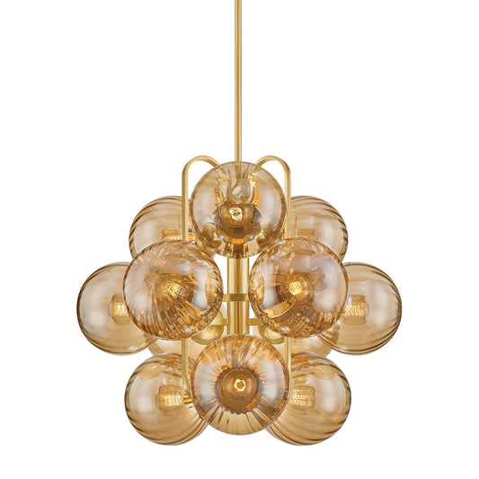 Cronus 12-Light Chandelier in Vintage Polished Brass 34L x 34W x 34.25H
