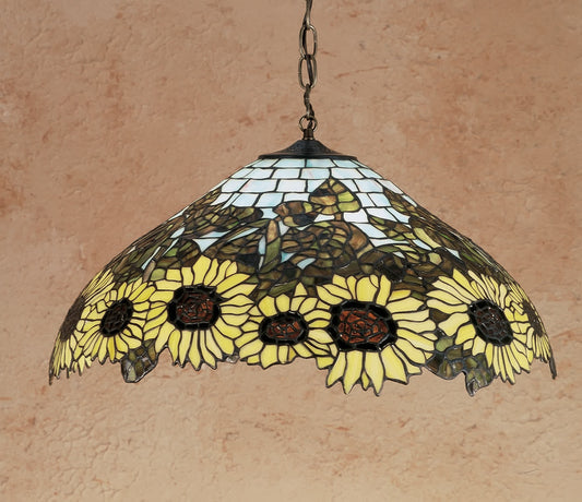 3 Light 22" Wide Pendant with Handmade Shade
