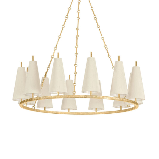 Tirana 12-Light Chandelier in Vintage Gold Leaf 42L x 42W x 13.5H