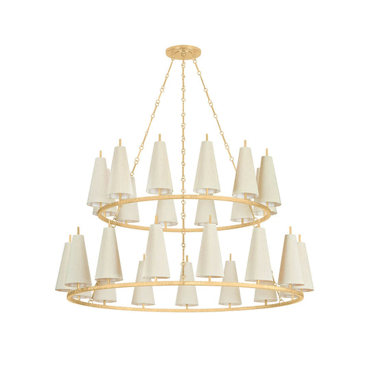 Tirana 27-Light Chandelier in Vintage Gold Leaf 54.75L x 54.75W x 31H