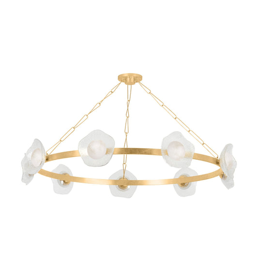 Almandine 9-Light Chandelier in Vintage Gold Leaf 60.75L x 60.75W x 10H