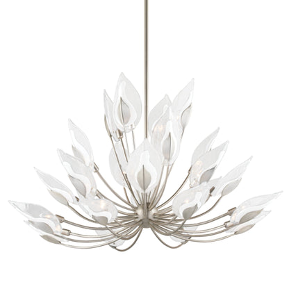 Blossom 24-Light Chandelier in Silver Leaf 55L x 55W x 37H