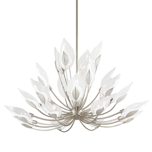 Blossom 24-Light Chandelier in Silver Leaf 55L x 55W x 37H