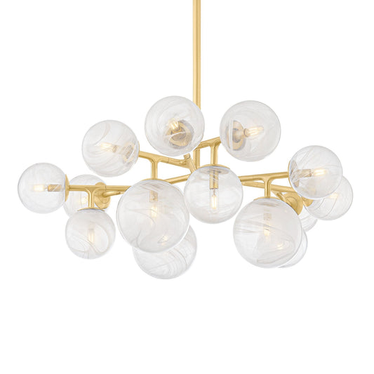 Glasgow 15-Light Chandelier in Vintage Polished Brass 46L x 46W x 12.5H
