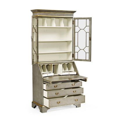 Jonathan Charles Buckingham Georgian Grey & Gilded Secretary Cabinet (492260-PBG)