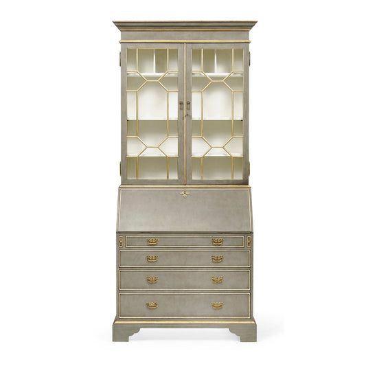 Jonathan Charles Buckingham Georgian Grey & Gilded Secretary Cabinet (492260-PBG)