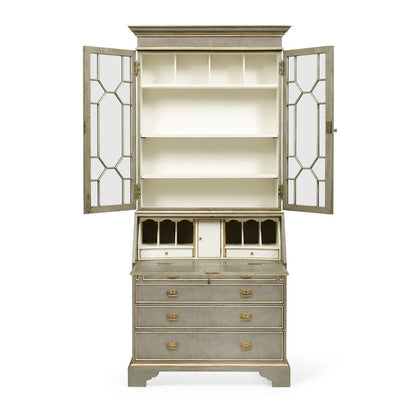 Jonathan Charles Buckingham Georgian Grey & Gilded Secretary Cabinet (492260-PBG)
