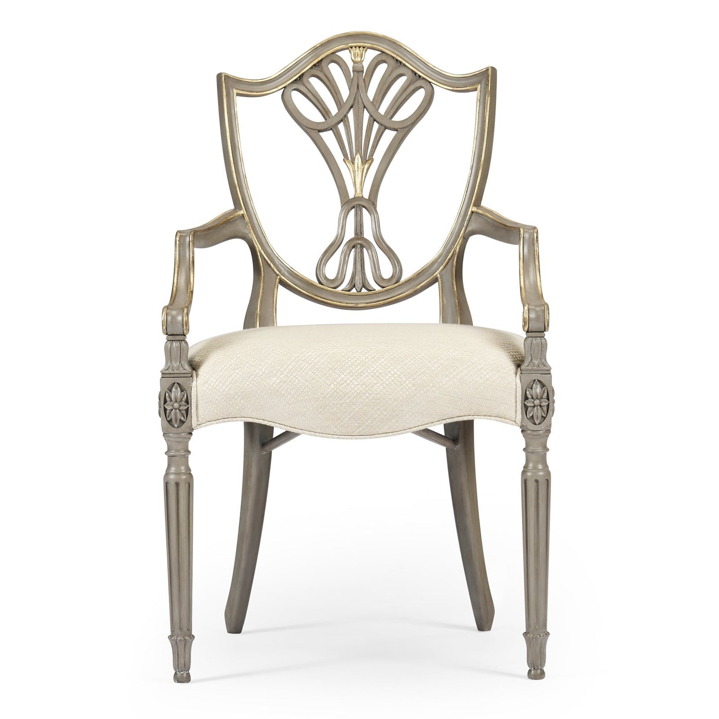 Jonathan Charles Buckingham Gilded Dining Armchair (495819-AC-PBG-F200) - Set of 2