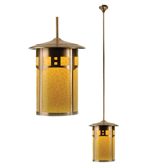 Single Light 16" Wide Pendant with Handmade Shade