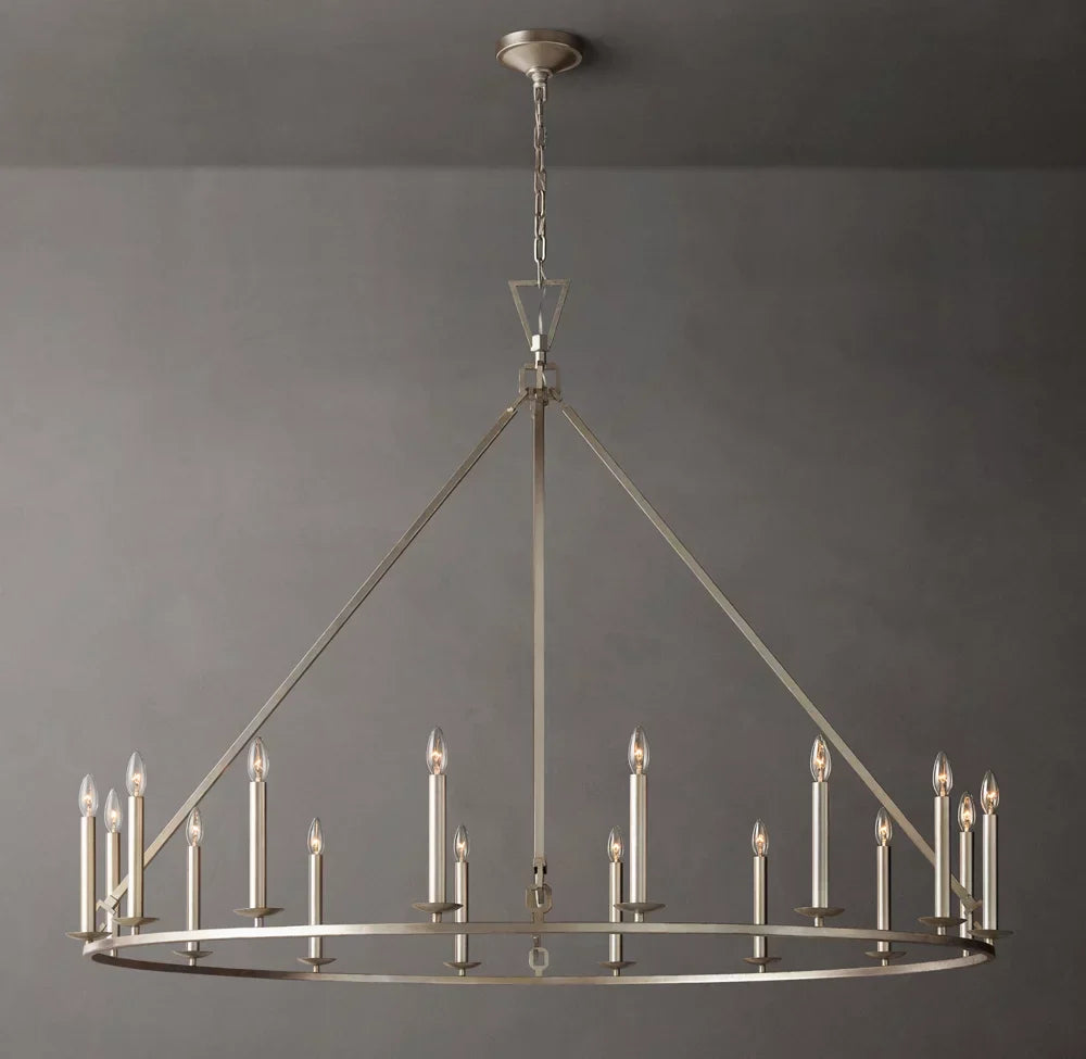 19TH C. ENGLISH OPENWORK ROUND CHANDELIER 60"