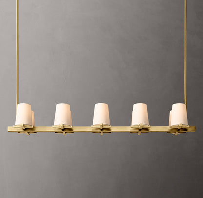 Pauillac Fabric Shade Linear Chandelier 49"