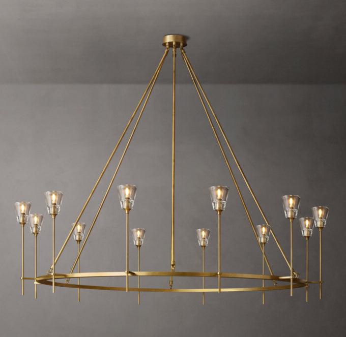 Torche De Verre Round Chandelier 70"