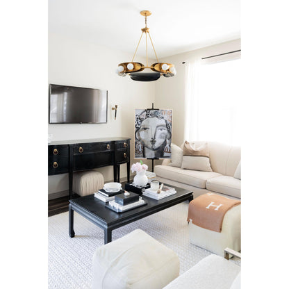 Hopper 9-Light Chandelier in Vintage Brass/Black Brass 32L x 32W x 25H